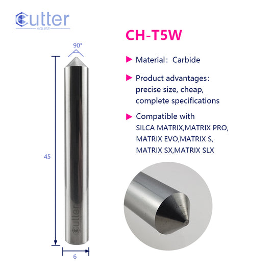 T5 D6x90°x45L-0.9 Carbide Tracer Point compatible with SILCA MATRIX