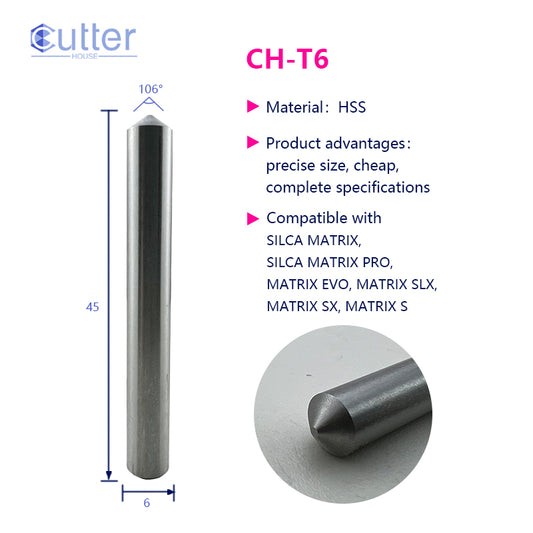 T6 D6x106°x45L-1.0 HSS Tracer Point compatible with SILCA MATRIX
