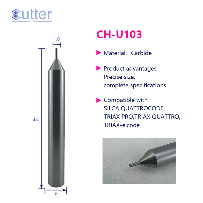 U103 φ1.0xD6x48L Carbide Tracer Point compatible with SILCA