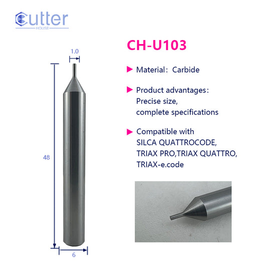 U103 φ1.0xD6x48L Carbide Tracer Point compatible with SILCA