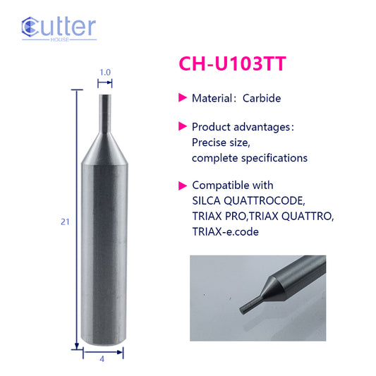 U103TT φ1.0xD4x21L Carbide Tracer Point compatible with SILCA