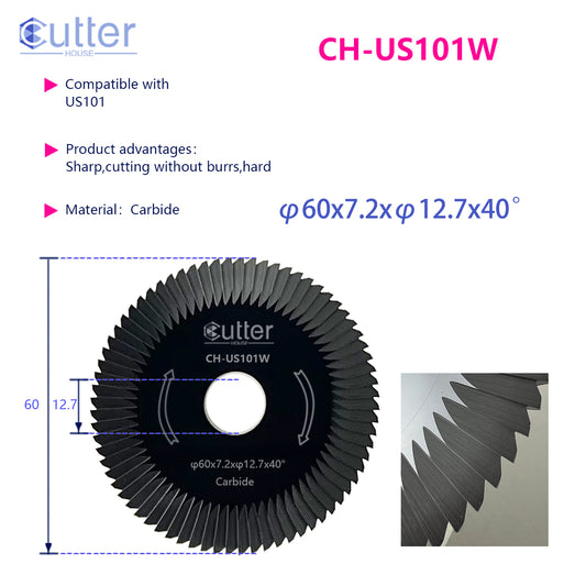 US101 φ60x7.2xφ12.7x40° Carbide Angle Milling Cutter compatible with +-x÷