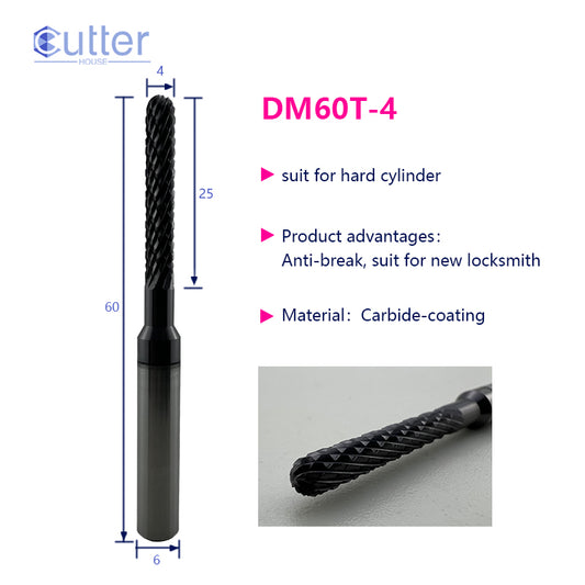 φ4xD6x60L Carbide-coating Drill for Hard Cylinder