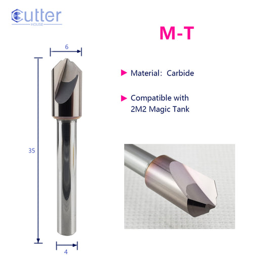 φ6xD4x35Lx2T Carbide Dimple Cutter compatible with 2M2 Magic Tank