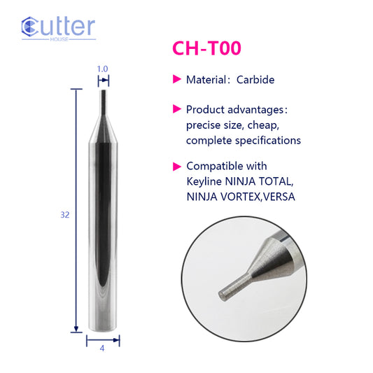 T00 φ1.0xD4x32L Carbide Tracer Point compatible with Keyline