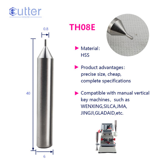φ0.8xD6x40L HSS Tracer Point compatible with Manual Key Cutting Machines