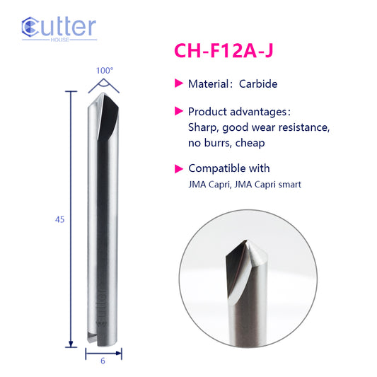 F12A D6x100°x45Lx2T Carbide Special Cutter compatible with JMA Capri