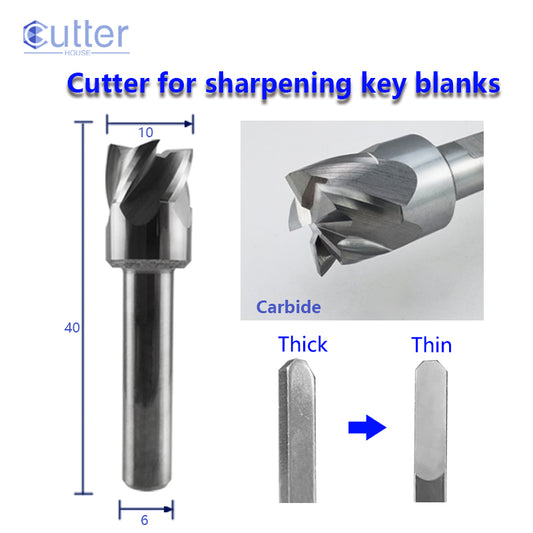 φ10xD6x40Lx5F Carbide Special Cutter for Sharpening Key Blanks