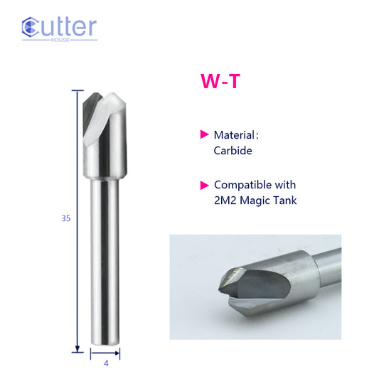 φ6xD4x100°x35Lx2F Carbide Dimple Cutter compatible with 2M2 Magic Tank