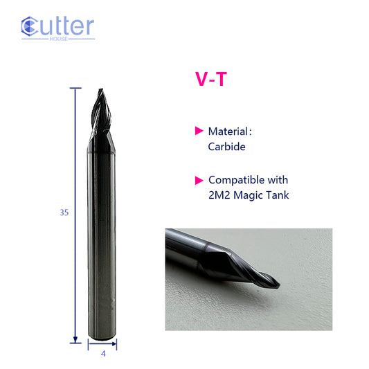 φ0.8x30°xD4x35Lx2F Carbide Laser Cutter compatible with 2M2 Magic Tank