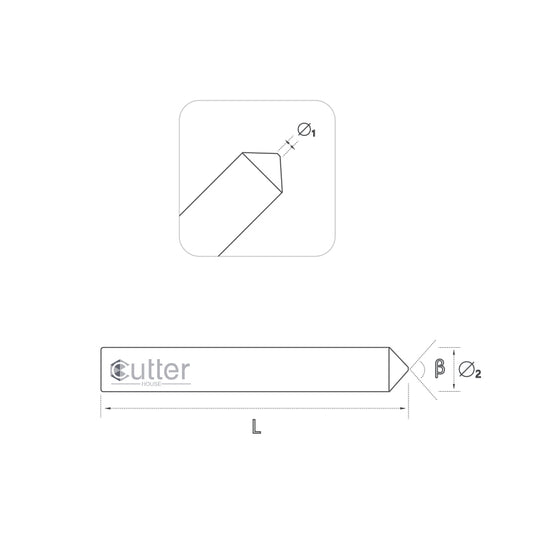 T27 φ1.9/2.4xD6x100°x45L HSS Tracer Point compatible with SILCA MATRIX