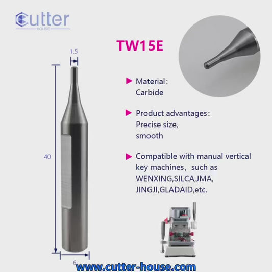 φ1.5xD6x40L Carbide Tracer Point compatible with Manual Key Cutting Machines